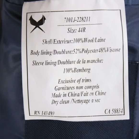 Cardinal of Canada NWT Wool Sport Coat Size 44R US In Blues Plaid
